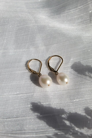 Kumi Leverback Pearl Earrings