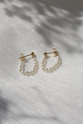 Kiyomi Pearl Hoop Earrings