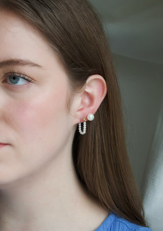 Kiyomi Pearl Hoop Earrings